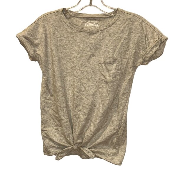 crewcuts everyday gray marl tie front t-shirt top j crew 12 - Picture 1 of 3